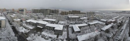 北方工业大学雪景全景图片