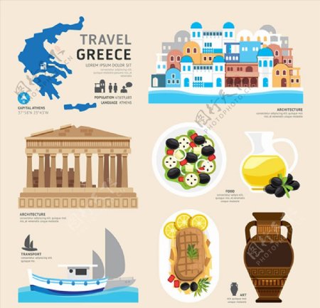 希腊文化元素图片