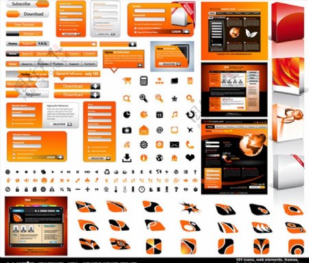 橙色主题网页元素图片