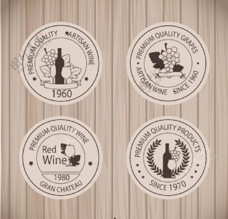 圆形葡萄酒标签图片
