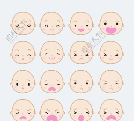 婴儿头像表情图片