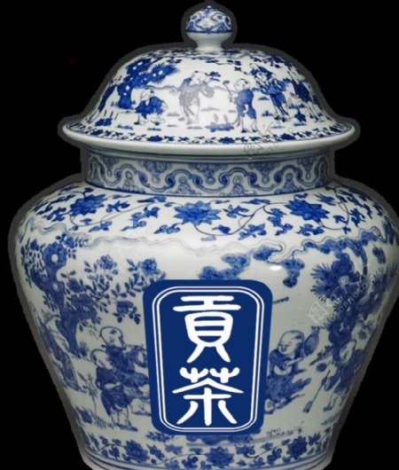 青花瓷茶叶罐图片