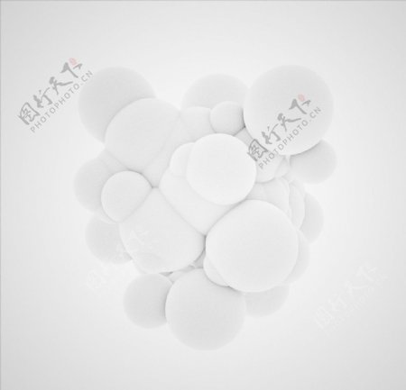 抽象结构分子白球图片