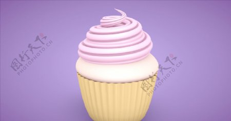 C4D模型粉红色奶油蛋糕图片