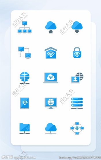 蓝色网络数据面性矢量icon图图片