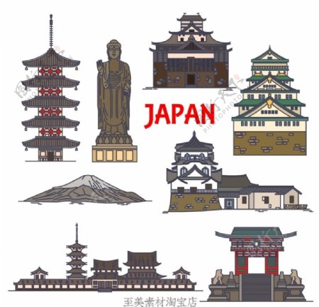 日本矢量建筑图片