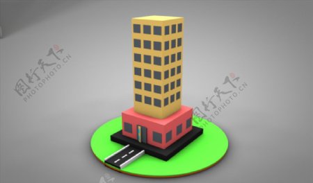 C4D模型大楼图片