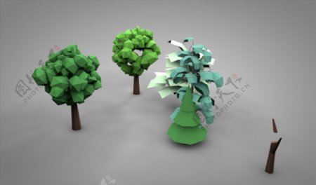 C4D模型树木图片