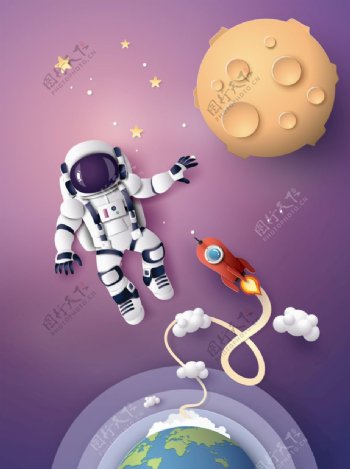 宇宙宇航员装饰画图片