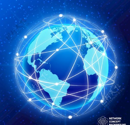 地球科技藍色背景圖片EPS素材