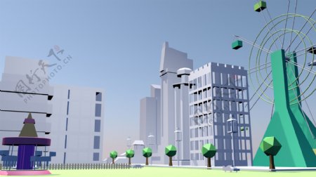 C4D城市生长变形动画