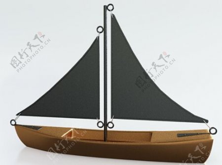 小船摆件3d模型源文件下载