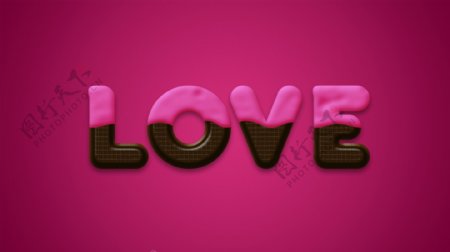 爱情LOVE艺术字设计