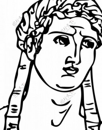 古希腊的短发型矢量图形
