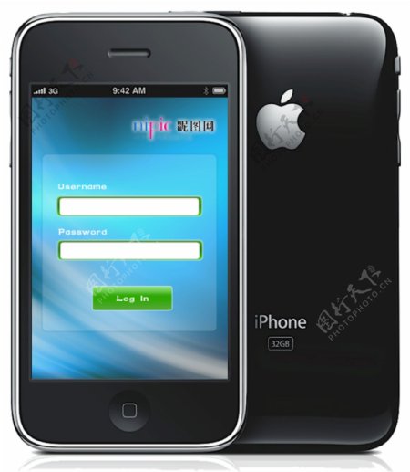 iphone3g手机登录页面设计psd分层图图片