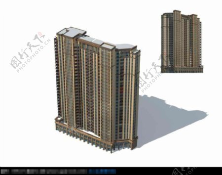 高档住宅楼房模型