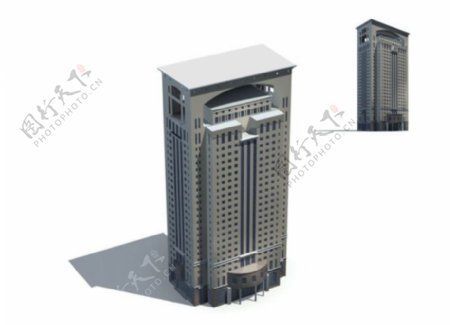 高层公共建筑商业大厦3D模型