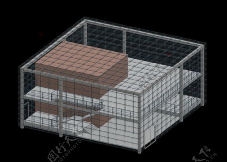 方形小公建建筑3D模型