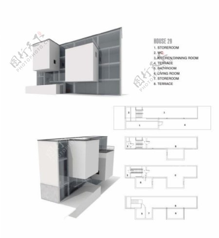 现代建筑模型