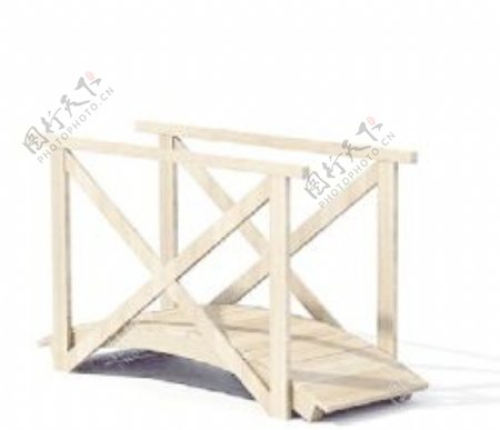 室外模型木桥和栅栏3d素材3d装修模板2