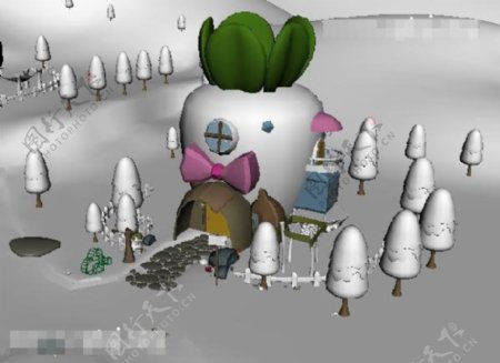 游戏雪景3D模型