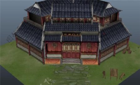 古代贵族豪宅游戏模型