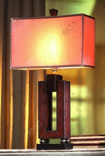 中式红木台灯