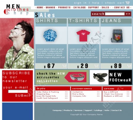 男装服饰销售网页模板