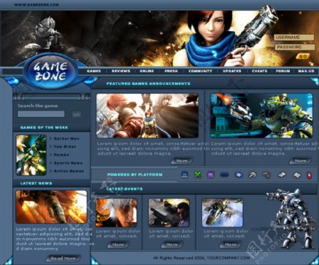 欧美游戏公司网页模板