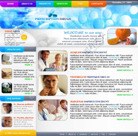 药物研究机构网页模板