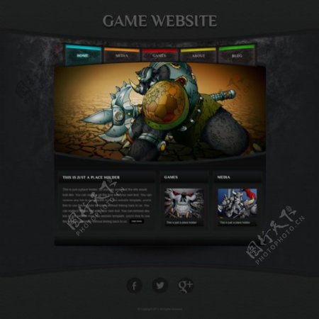 游戏网站主页模板PSD素材