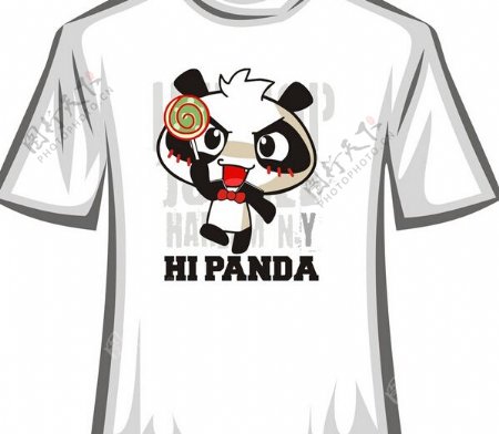 熊猫儿童卡通T恤