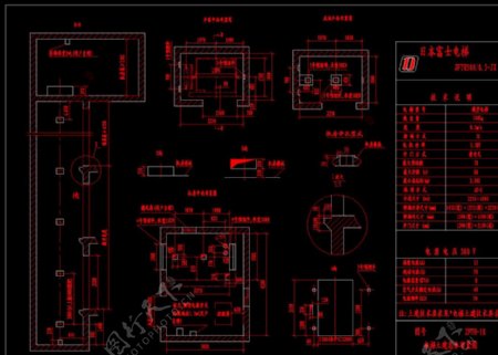 富士电梯土建总体布置图图片