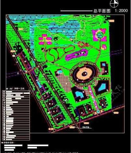 某汽车生态公园贸易园cad施工图纸