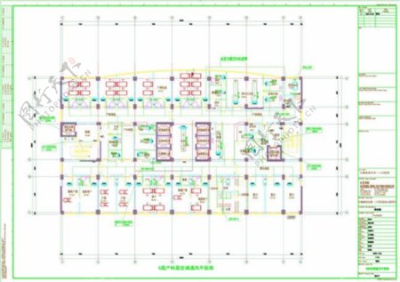 5层空调通风平面图CAD图纸