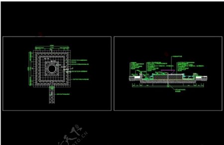 喷泉水体景区cad图纸