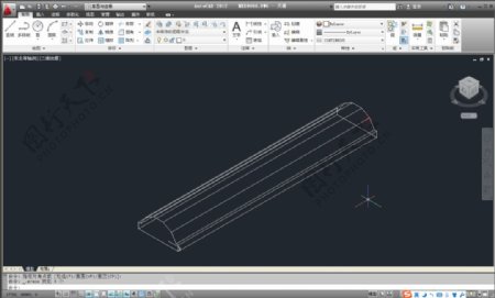 CAD三维矩形弧线踢脚木线