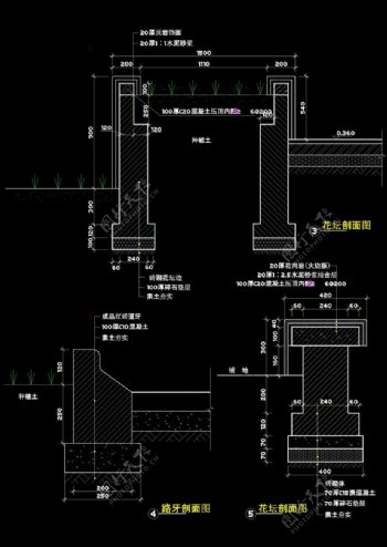 雕塑结构剖面cad图纸