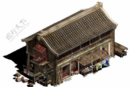 华夏古风游戏建筑png透明套图21