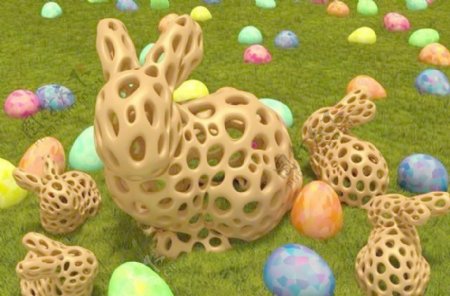 斯坦福大学的兔子Voronoi风格