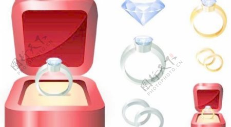 结婚戒指矢量素材
