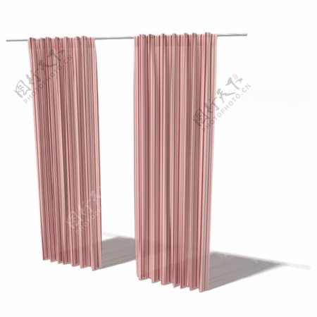 粉色的窗帘模型