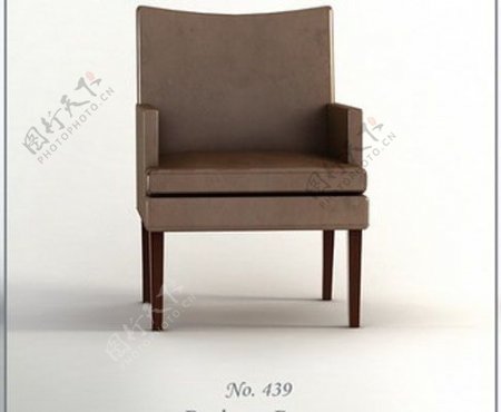 现代简洁灰紫色沙发椅3D模型