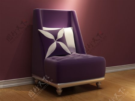 紫色现代沙发