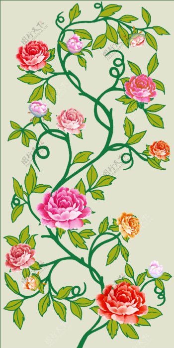 古典高贵玫瑰蔷薇花纹花边线条背景
