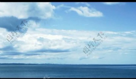 海上蓝天白云视频素材图片
