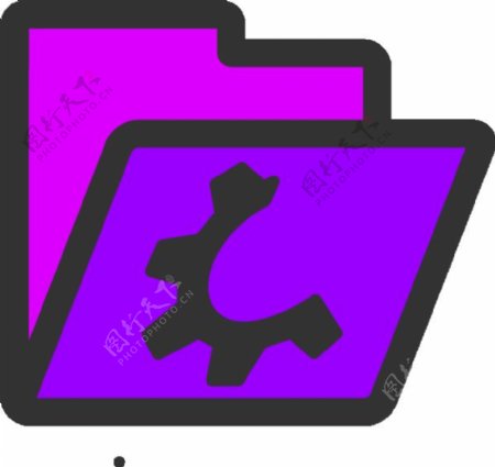开紫色的文件夹图标剪贴画