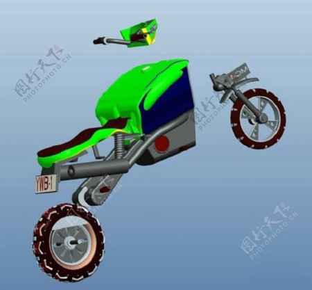 proe设计的摩托车3D模型