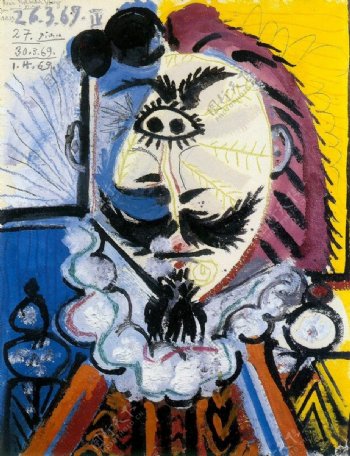 1969Mousquetaire西班牙画家巴勃罗毕加索抽象油画人物人体油画装饰画