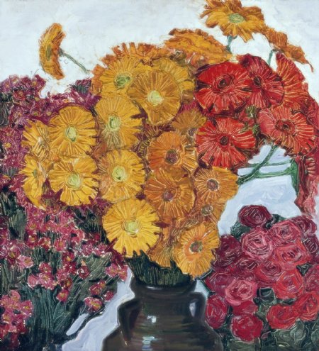 85005花卉水果蔬菜器皿静物印象画派写实主义油画装饰画